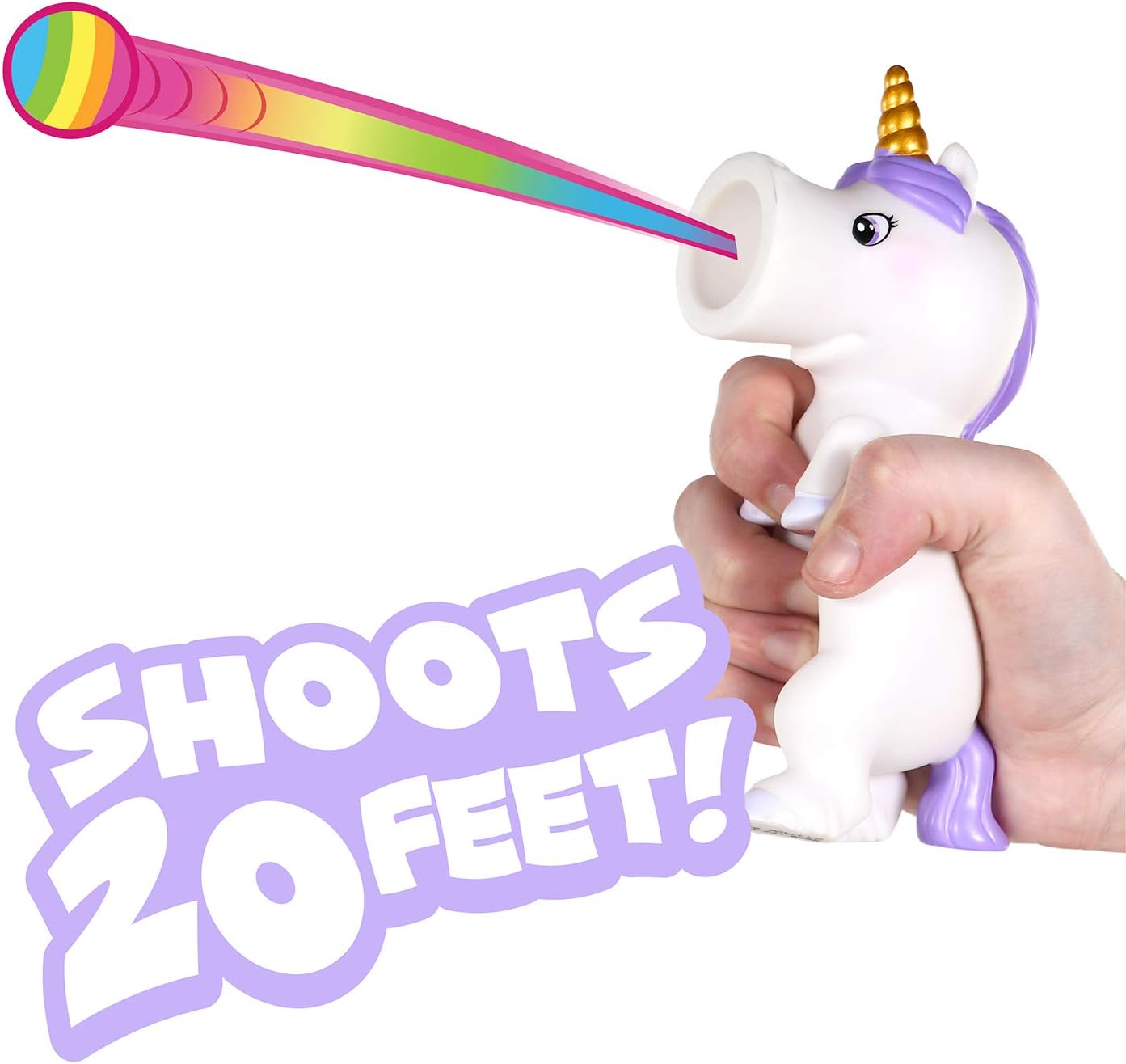 Squeeze Popper Unicorn White