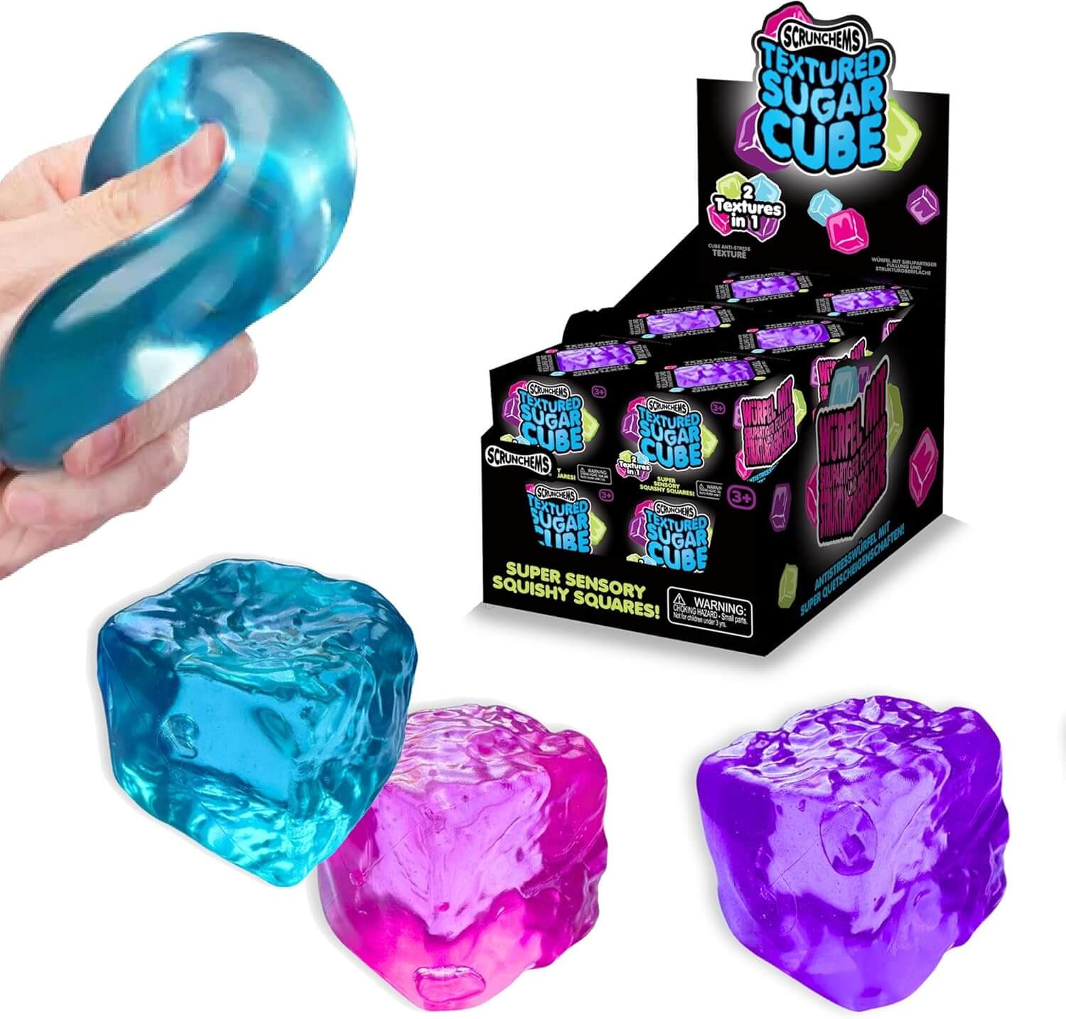 Scrunchems Textured Sugar Cube – Sensory Squishy Toy