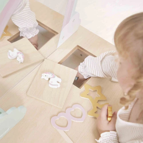 Unicorn wooden dressing table and accessories