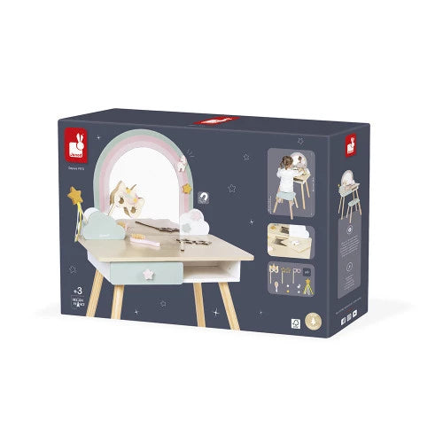 Unicorn wooden dressing table and accessories