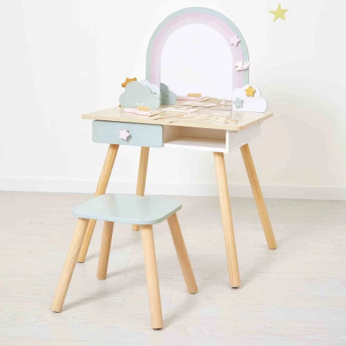 Unicorn wooden dressing table and accessories