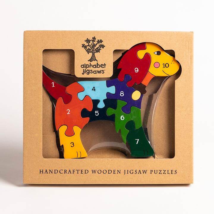 Number Dog Wooden Jigsaw Puzzle