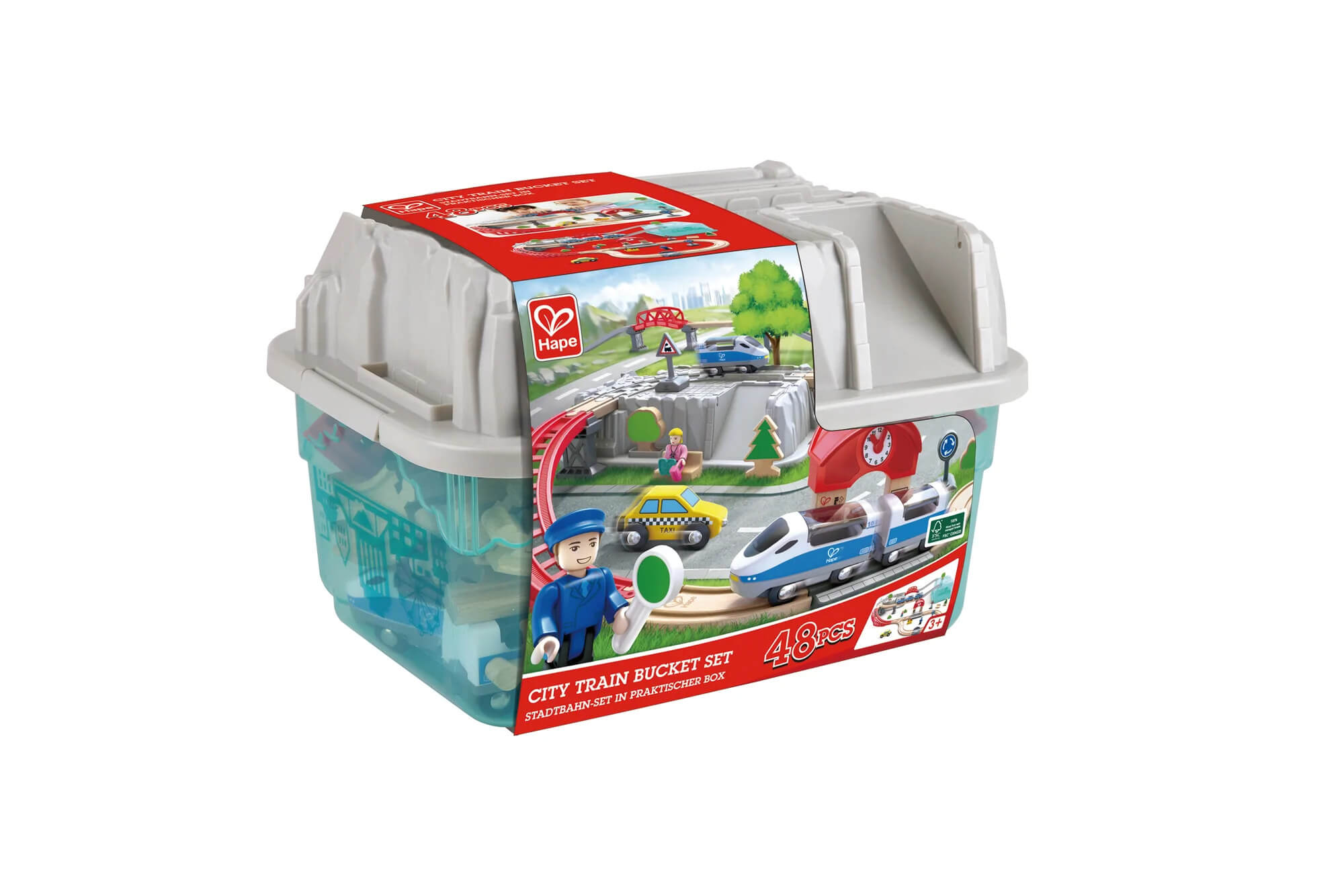 Hape City Train Bucket Set