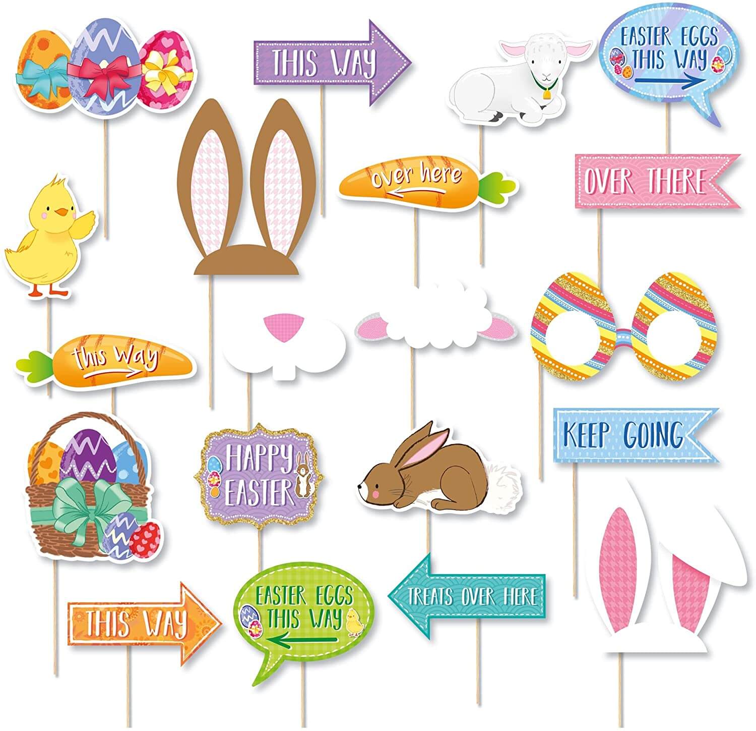 Easter Hunt Props/Signs - 21cm (20pk)