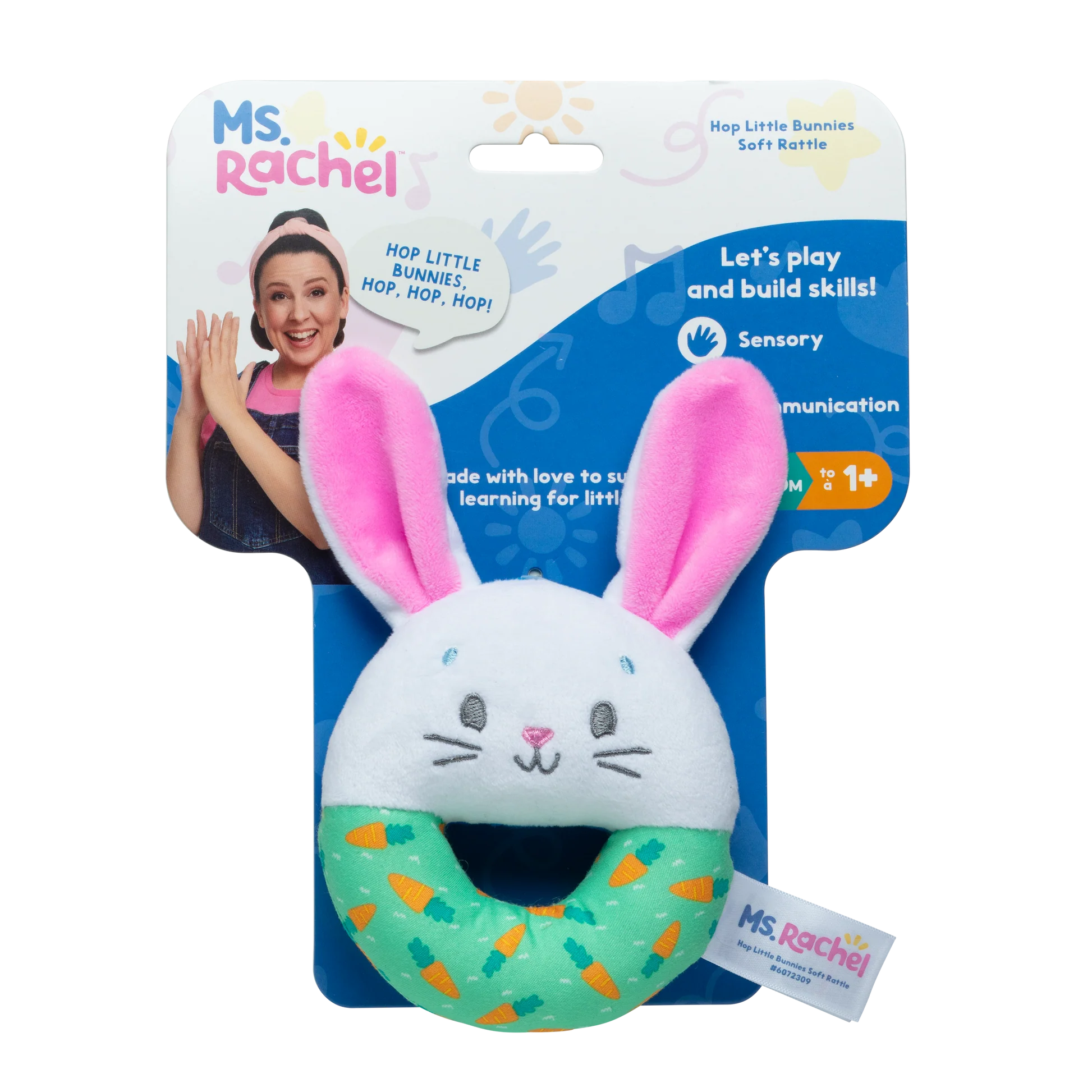 Ms. Rachel Hop Little Bunnies Soft Rattle