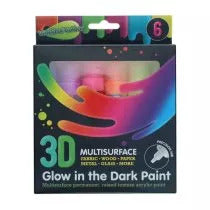 World of colour pkt.6 30ml 3d multisurface glow in the dark paint