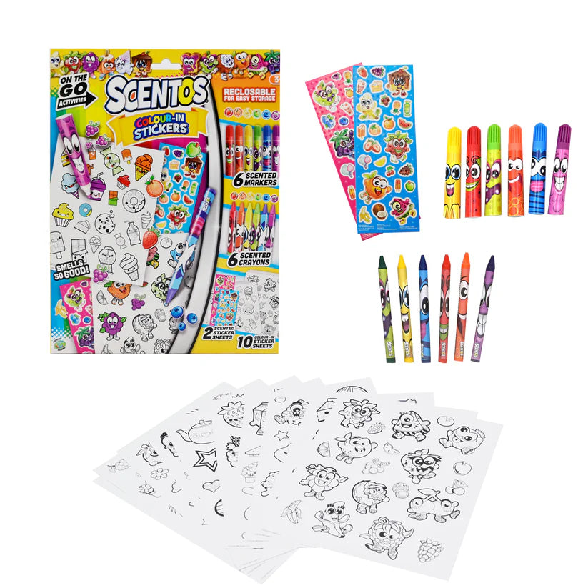 Scentos On the Go Activities Colour-in Stickers