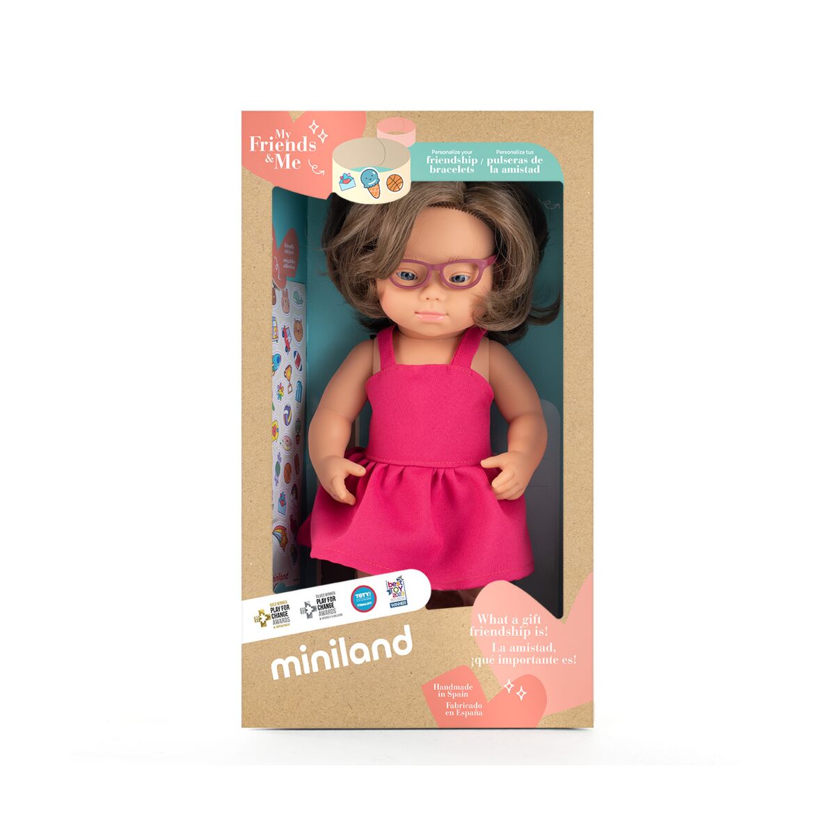 Caucasian Girl with Down Syndrome & Glasses 38cm My Friends & Me Baby Doll