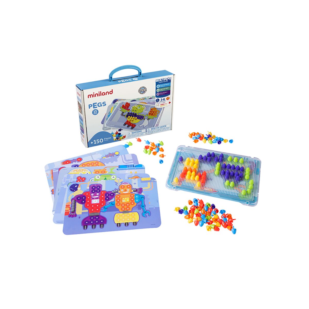 Pegs 15 mm (150 pieces) - Bright Colors