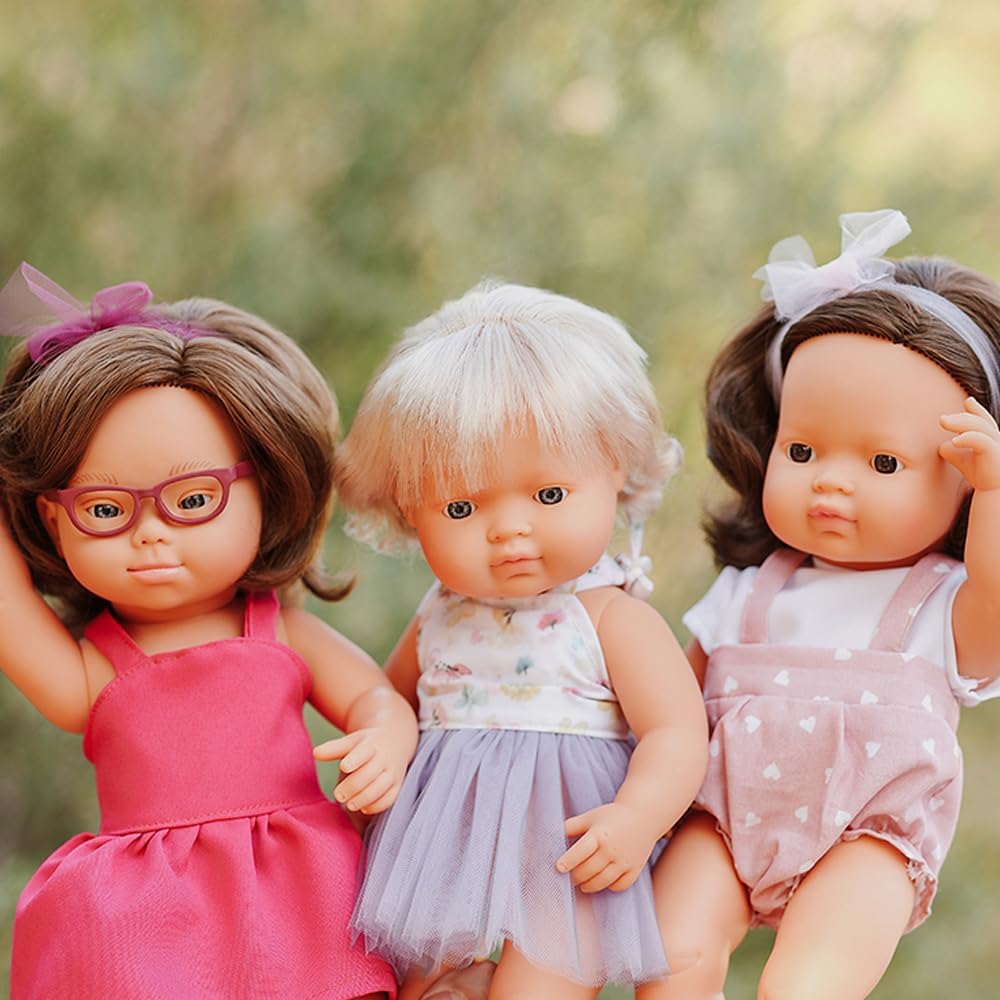 Miniland Caucasic girl Doll D.S. Glasses 38cm