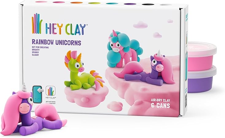 Hey Clay Rainbow Unicorns 6 Cans