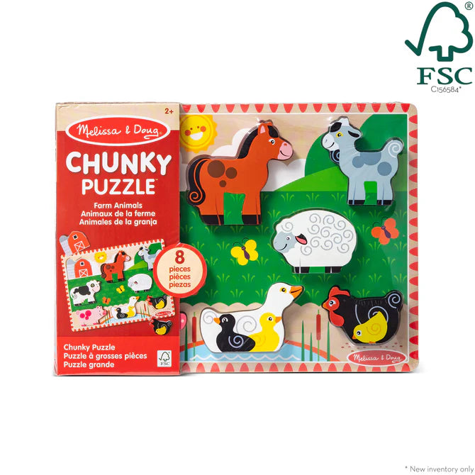 Farm Animals Chunky Puzzle - 8 Pieces