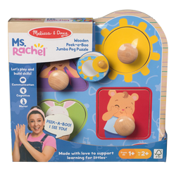 Ms. Rachel Wooden Peek-A-Boo Jumbo Peg Puzzle