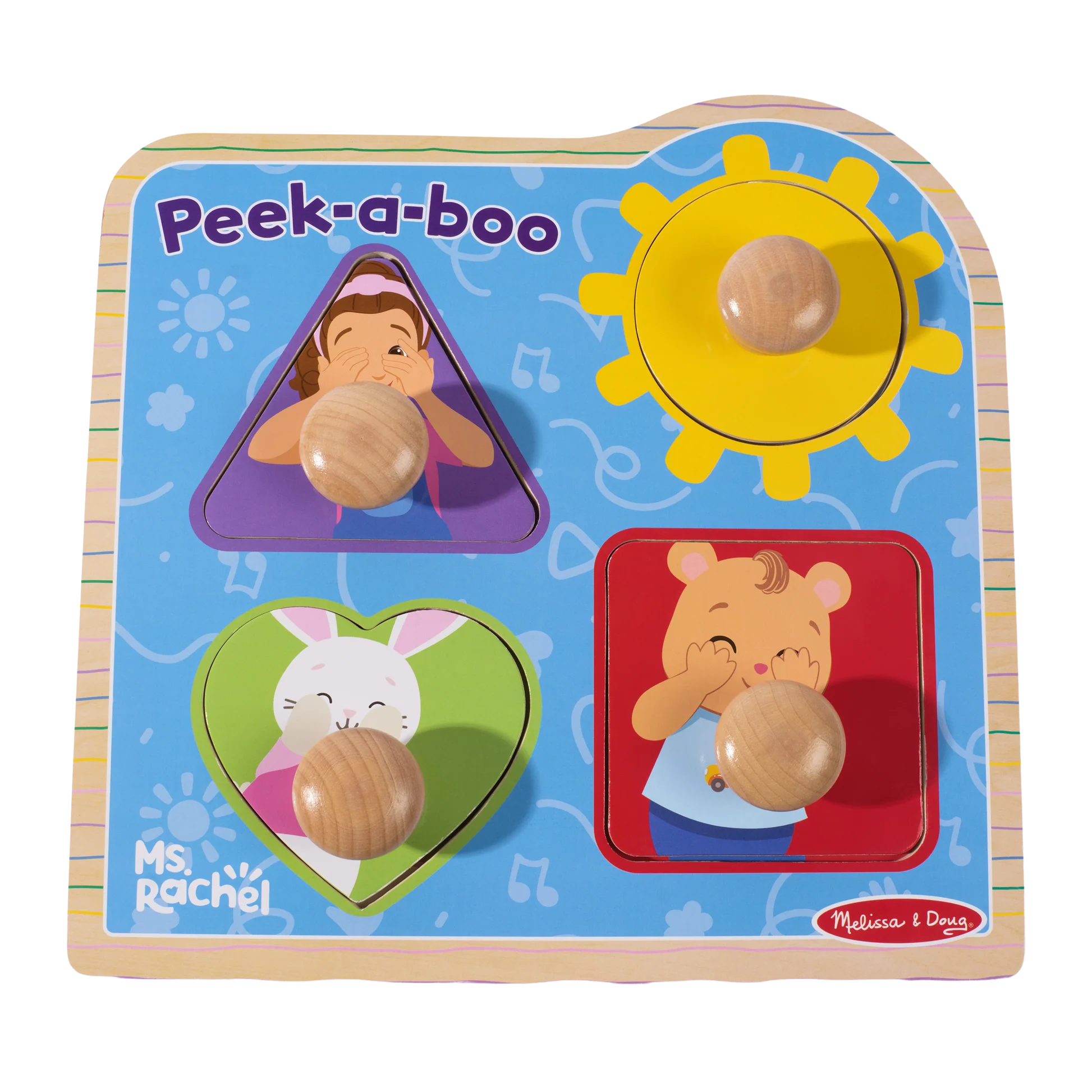 Ms. Rachel Wooden Peek-A-Boo Jumbo Peg Puzzle