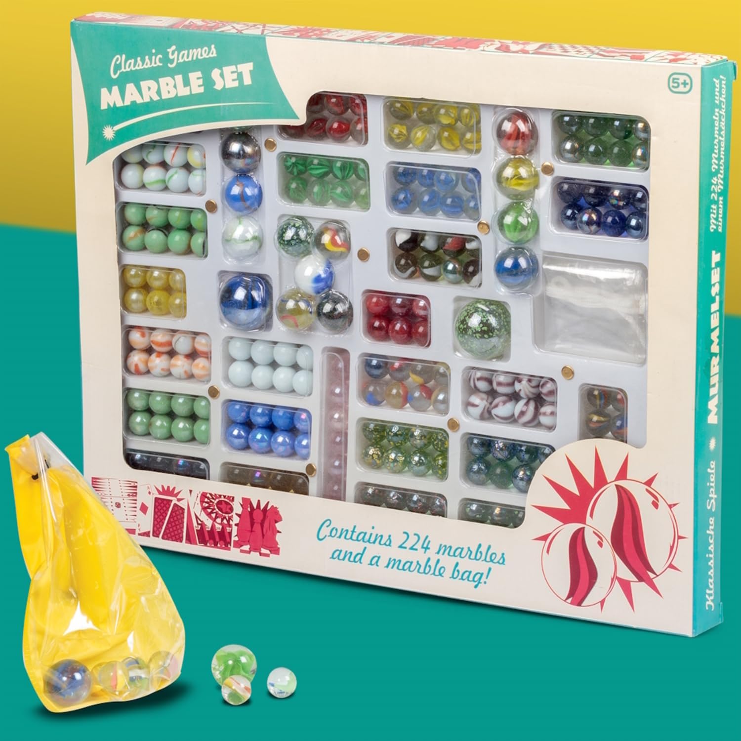 Classic Games Marble Set 224 Marbles