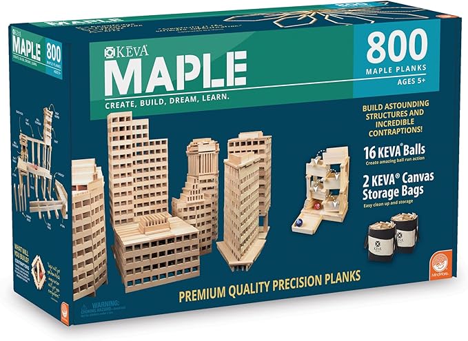 School Must Have Maple 800 Plank Wooden Building Blocks Set