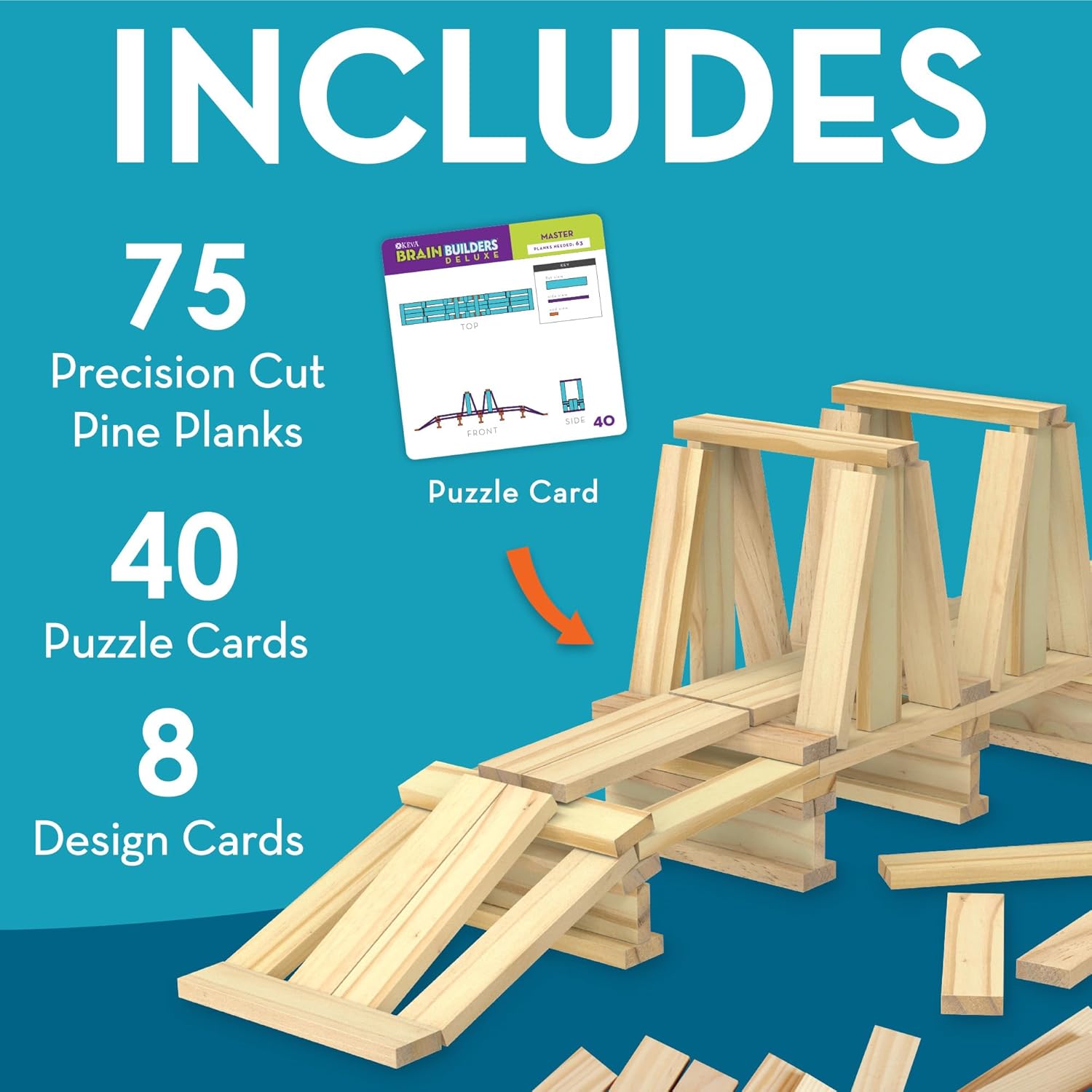 Brain Builders Deluxe Wooden Plank Set