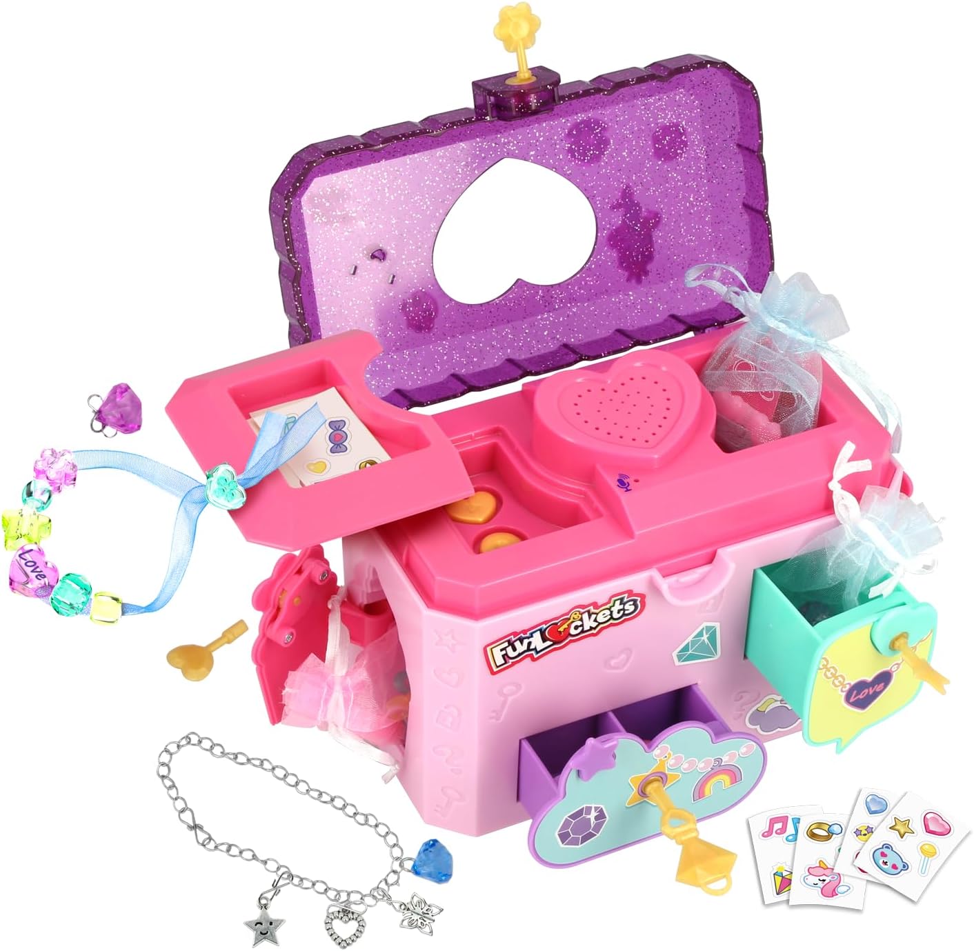 Fun lockets secret jewellery box with message recorder