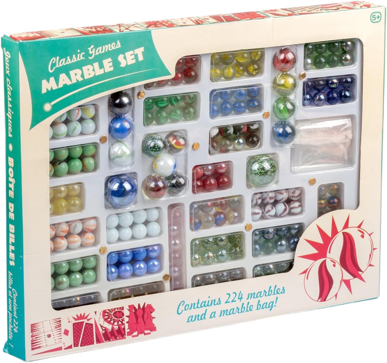 Classic Games Marble Set 224 Marbles