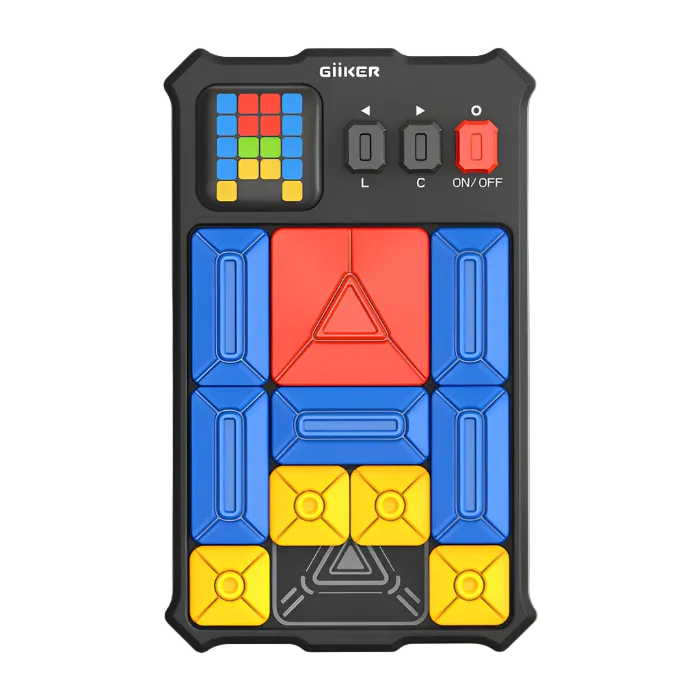 GiiKER Super Slide electronic sliding puzzle console with matching travel bag