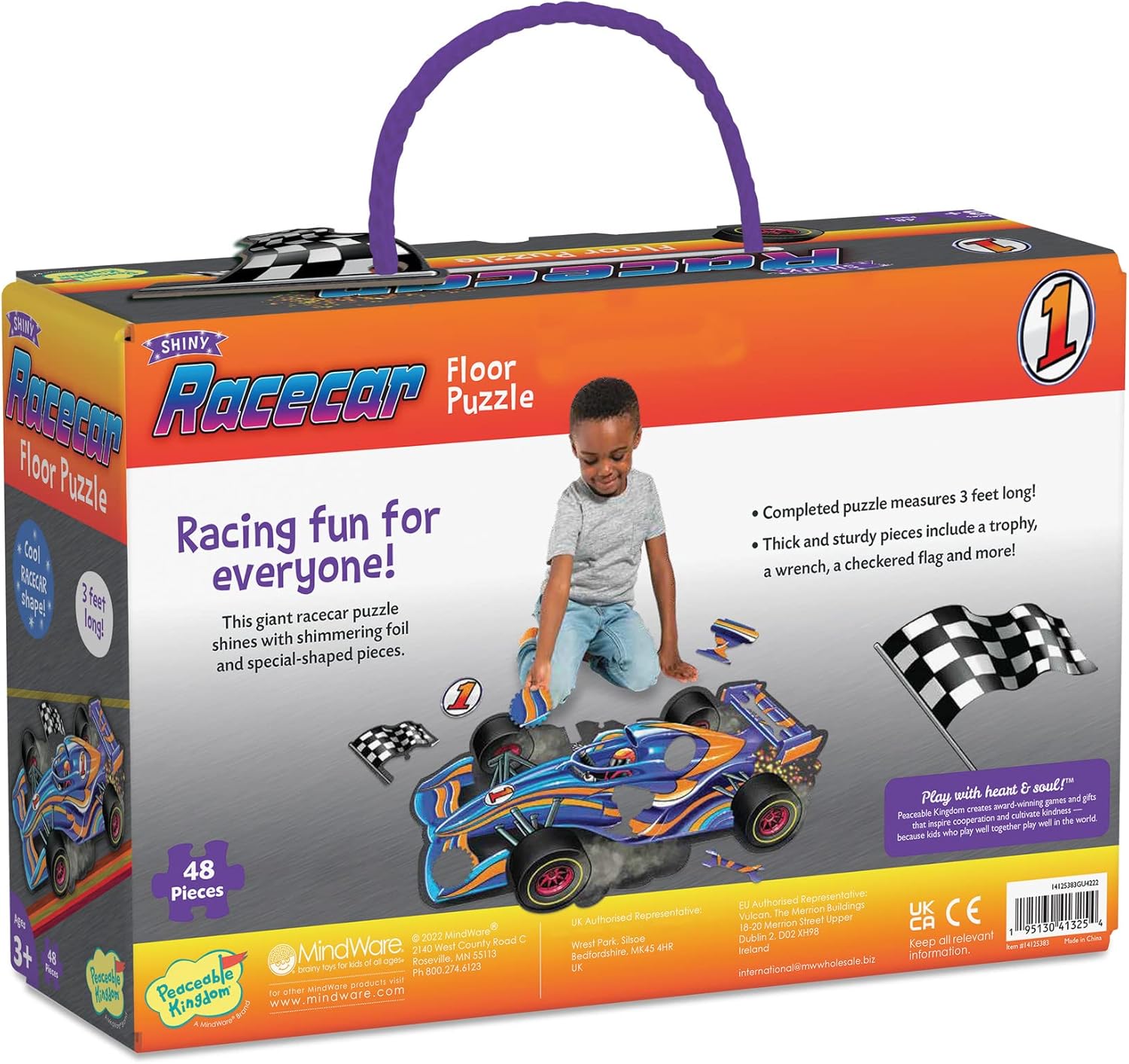 Shiny racecar floor puzzle