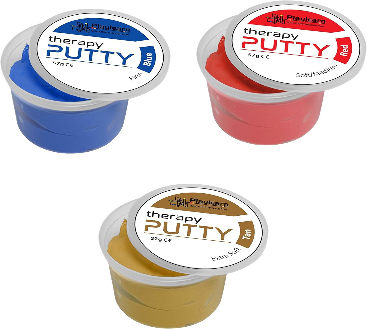 Playlearn Therapy Putty – 3 Pack (3 Colours, 3 Strengths)