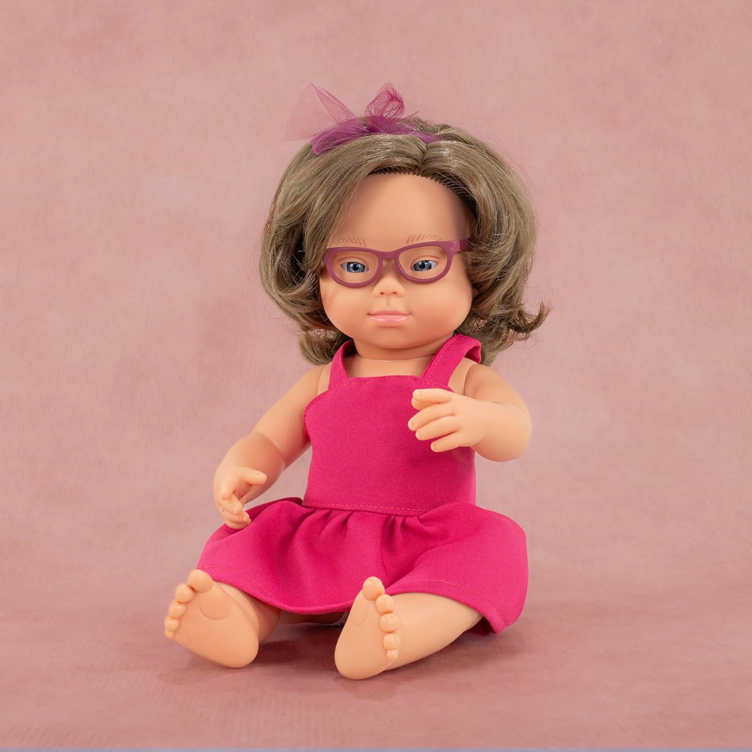 Miniland Caucasic girl Doll D.S. Glasses 38cm