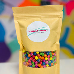 Mama sensory rainbow chickpeas