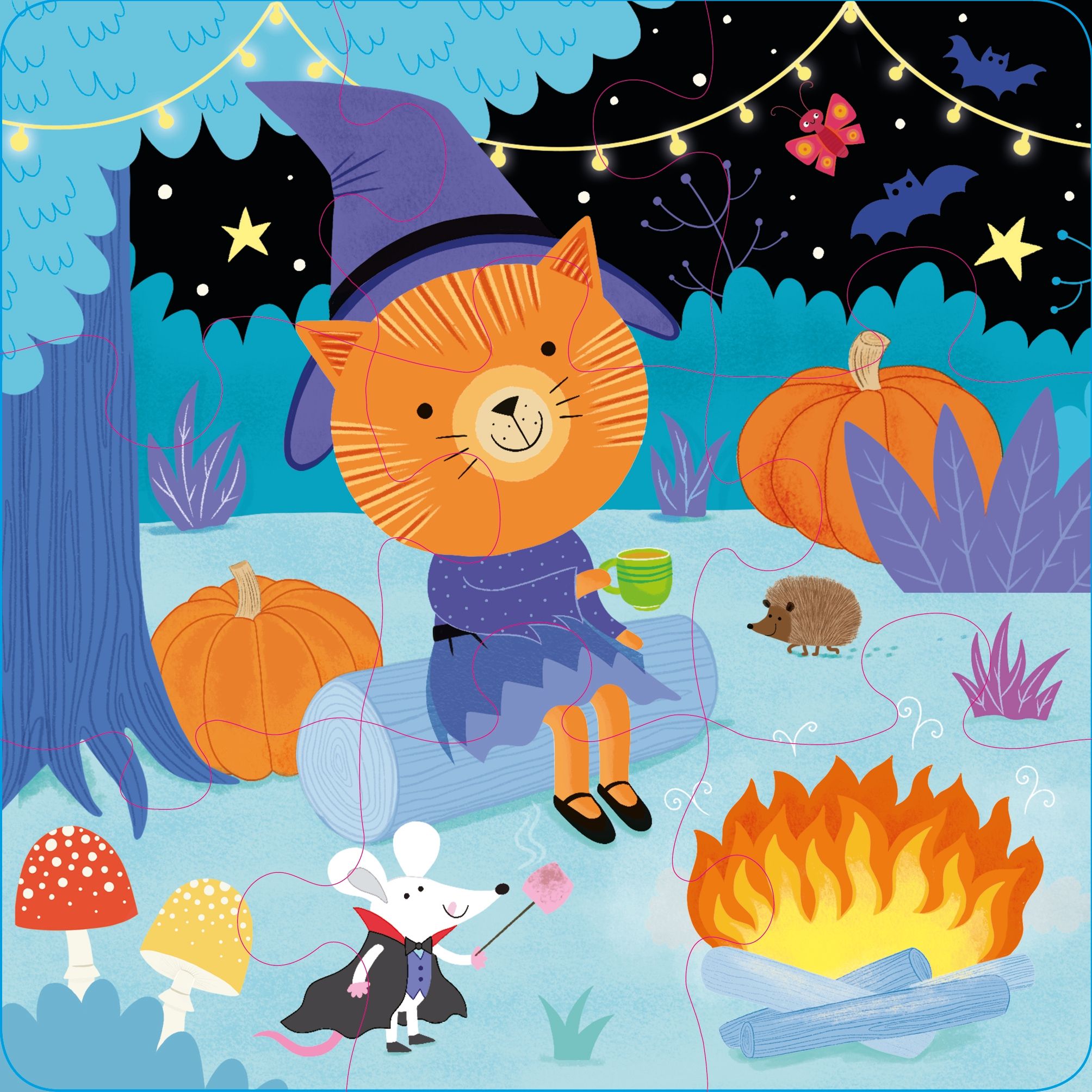 Usborne Book and 3 Jigsaws: Halloween