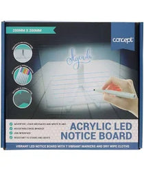 Acrylic LED Notice Board 200mm x 200mm