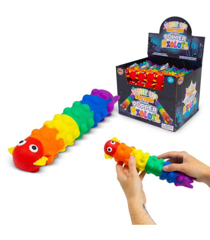 Axolotl Light Up Suction Push Popper