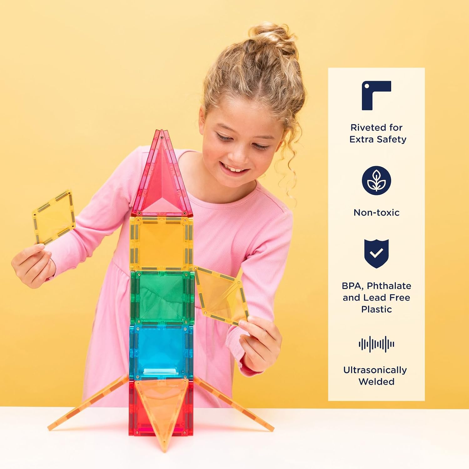Connetix Magnetic Tiles Light up Rocket 30 Pc