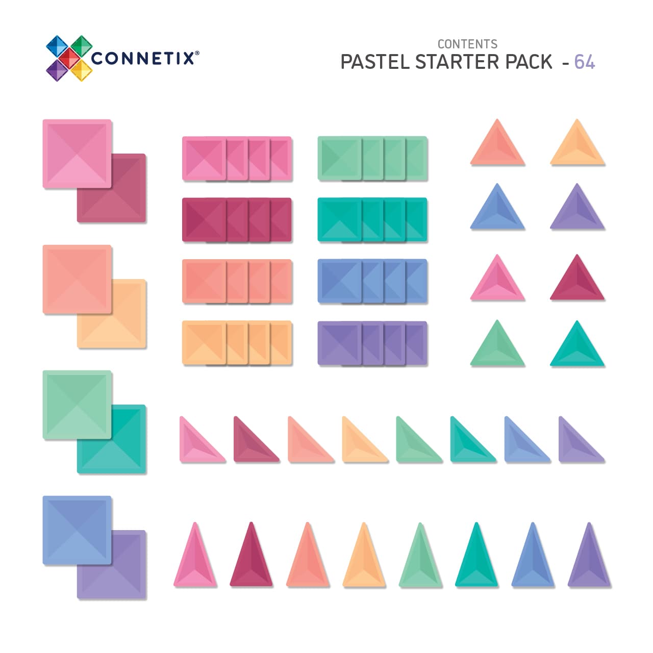 Connetix - Pastel Starter Pack 64pc Connetix - Pastel Starter Pack 64pc