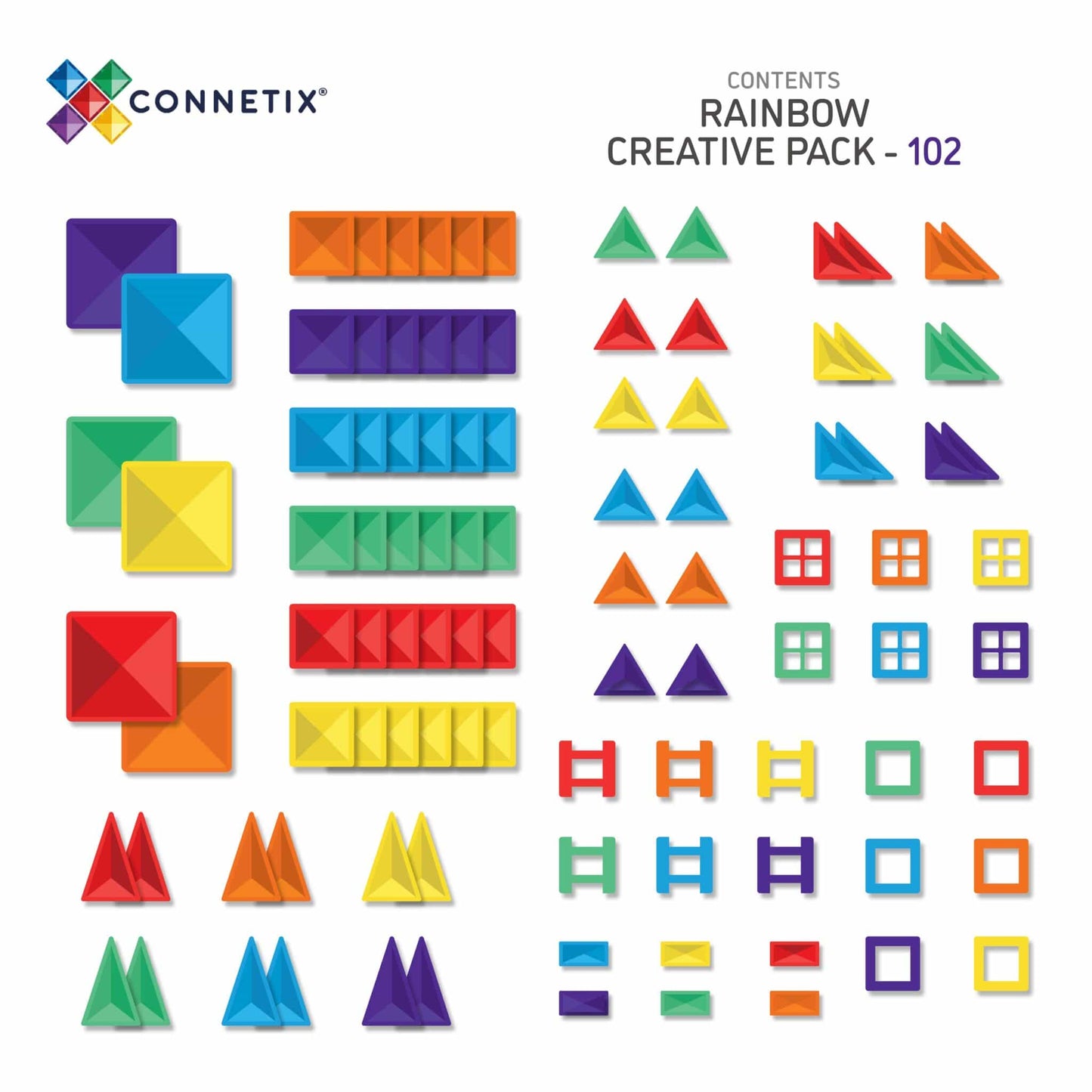 Connetix Magnetic Tiles 102 Piece Creative Set