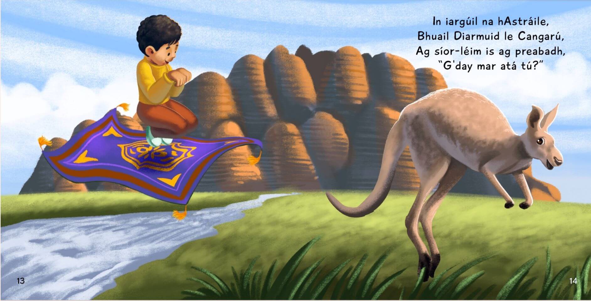 Diarmuid agus An Mata Yoga Draiochta San Astrail (Yoga Card Set + Mat & Cards)