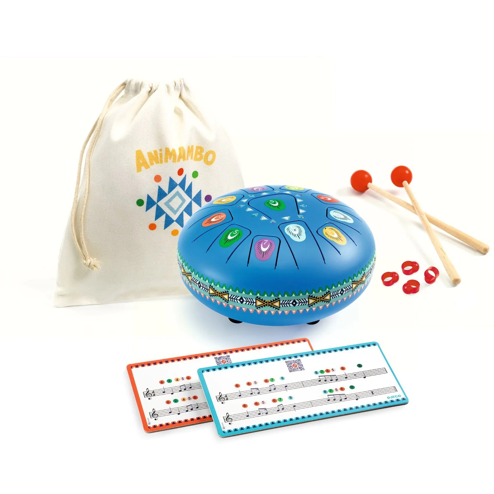 Djeco Animambo Large Metal Tongue Drum 11 Notes