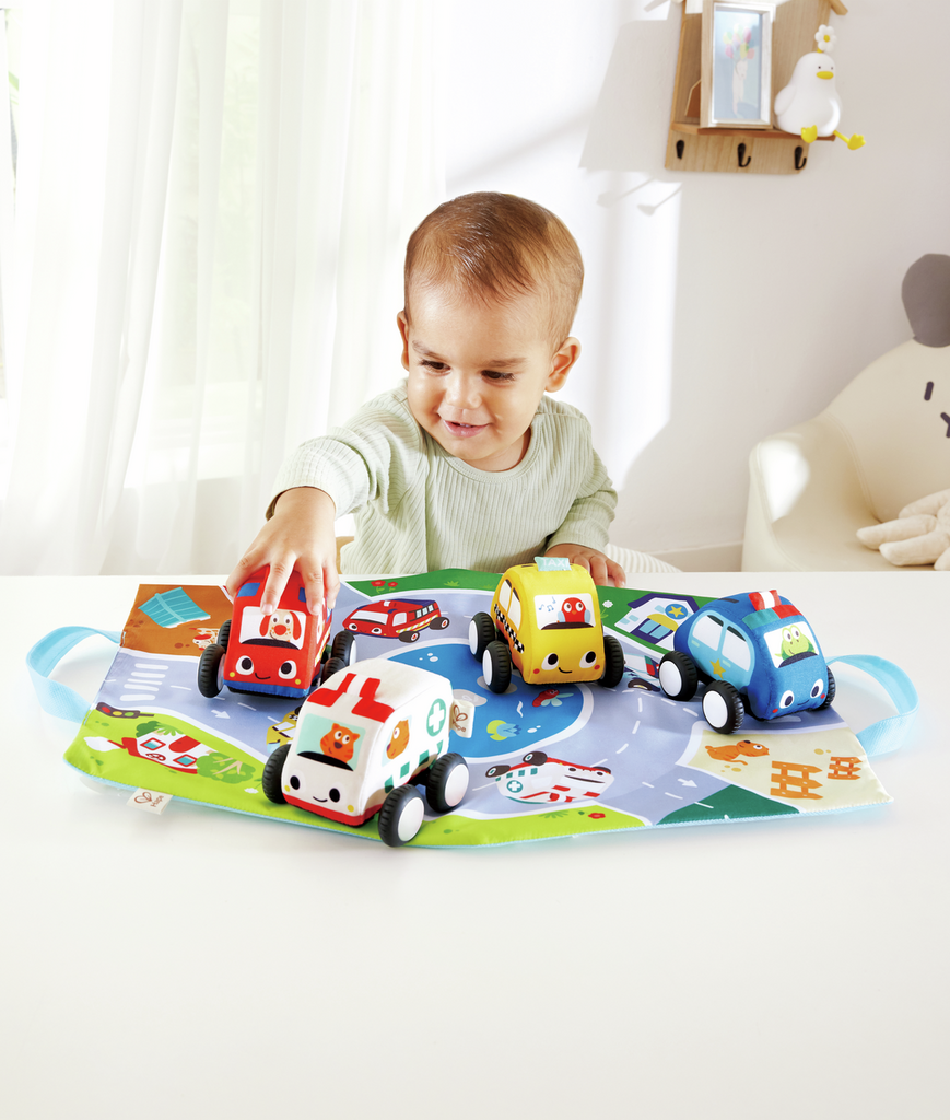 Pull-Back Plush Car Set