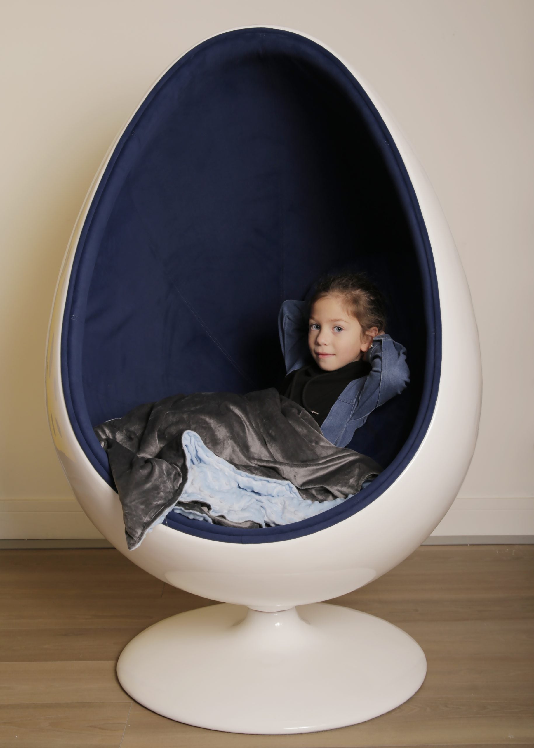 Pod Ball Chair Sensory Retro Egg Shape Blue