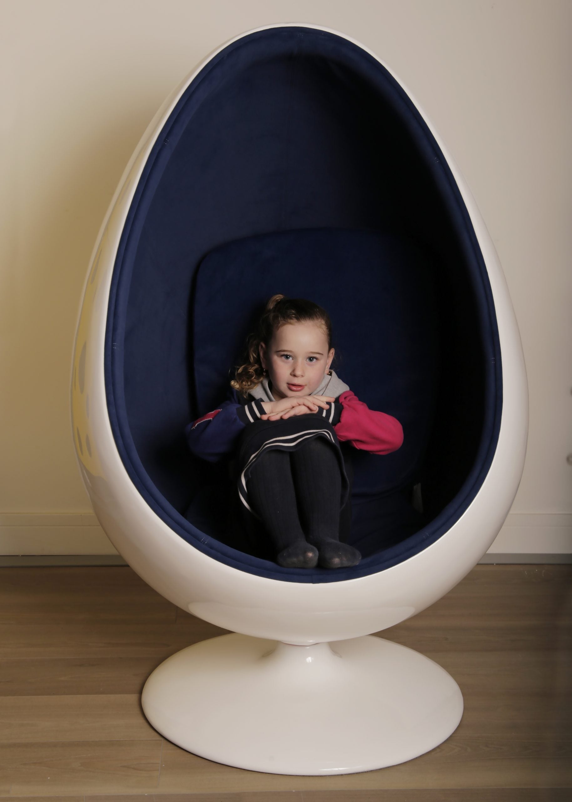 Pod Ball Chair Sensory Retro Egg Shape Blue