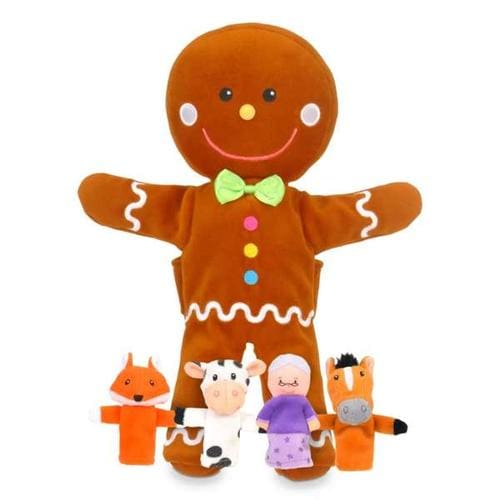 GINGERBREAD MAN: Hand and fingers puppets set