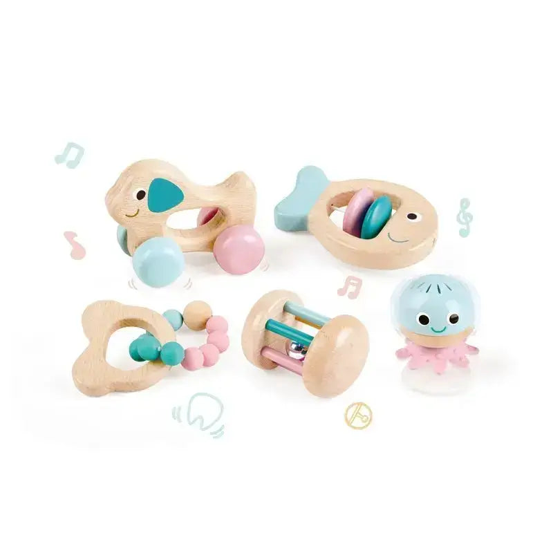 Hape Wooden Multi-Stage Sensory 5 PCs Gift Set