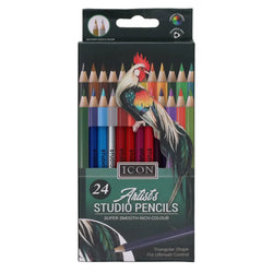 Icon Artists Studio Triangular Colouring Pencils – Pack of 24