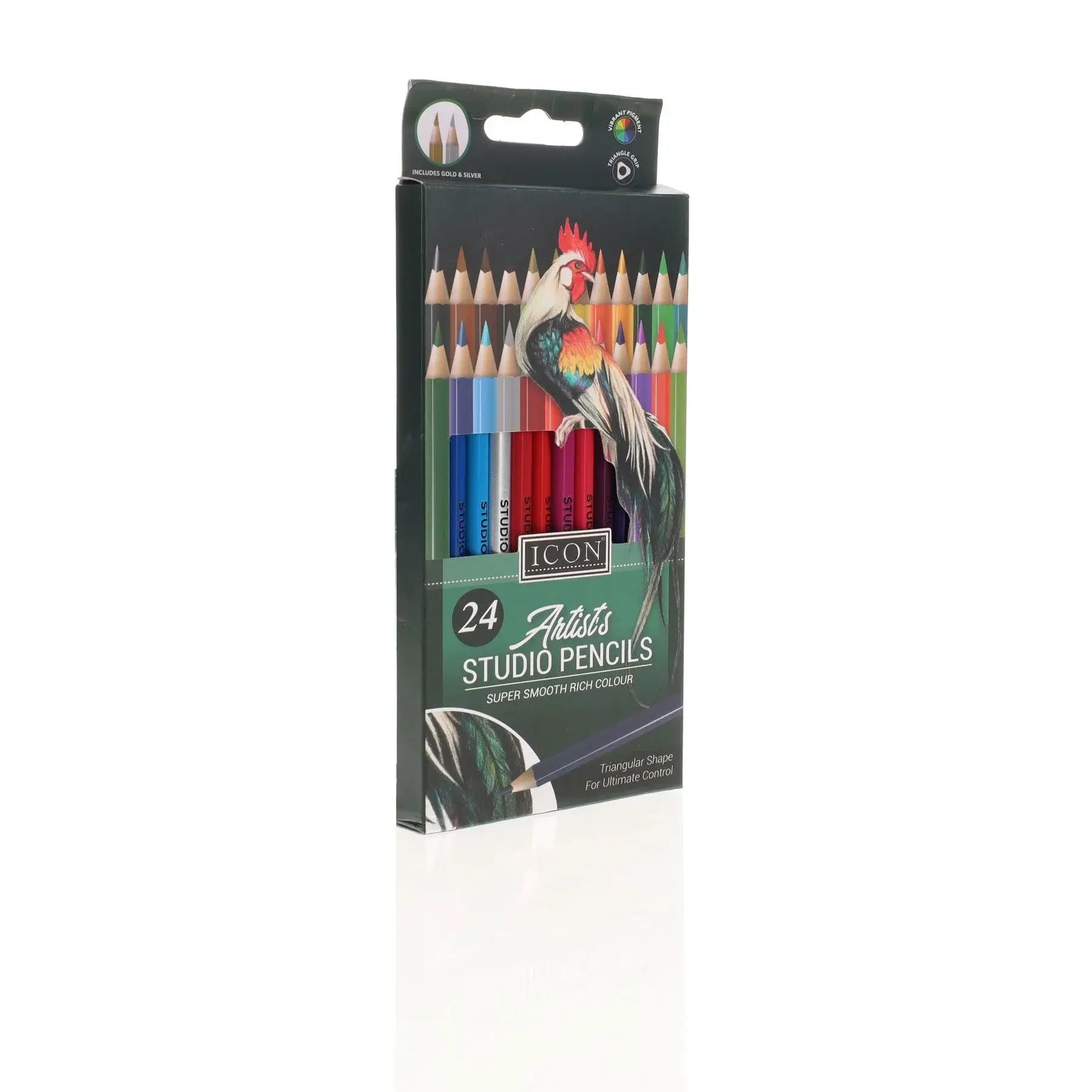 Icon Artists Studio Triangular Colouring Pencils – Pack of 24