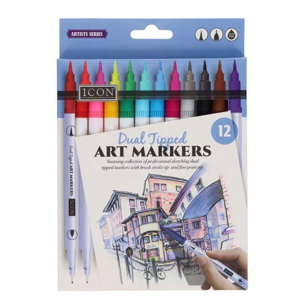 Icon Dual Tipped Art Markers Pack of 12