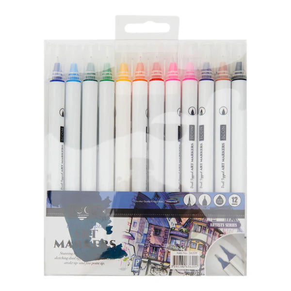 Icon Dual Tipped Art Markers Pack of 12