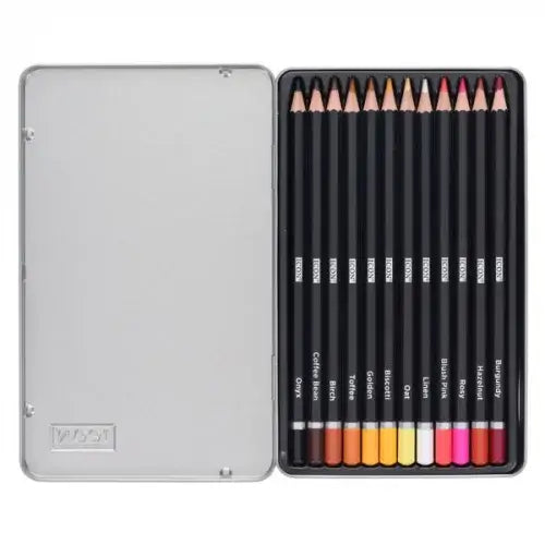 Icon 12 Skin‑Toned Colouring Pencils – Tin Box