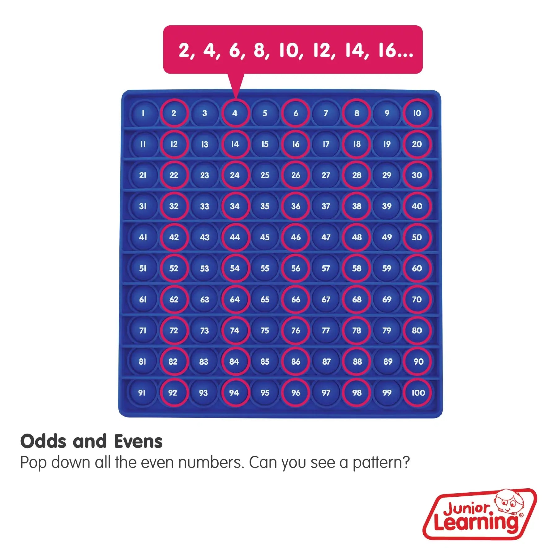 Junior Learning 100s Bubble Board | Cogs Toys & Games Ireland