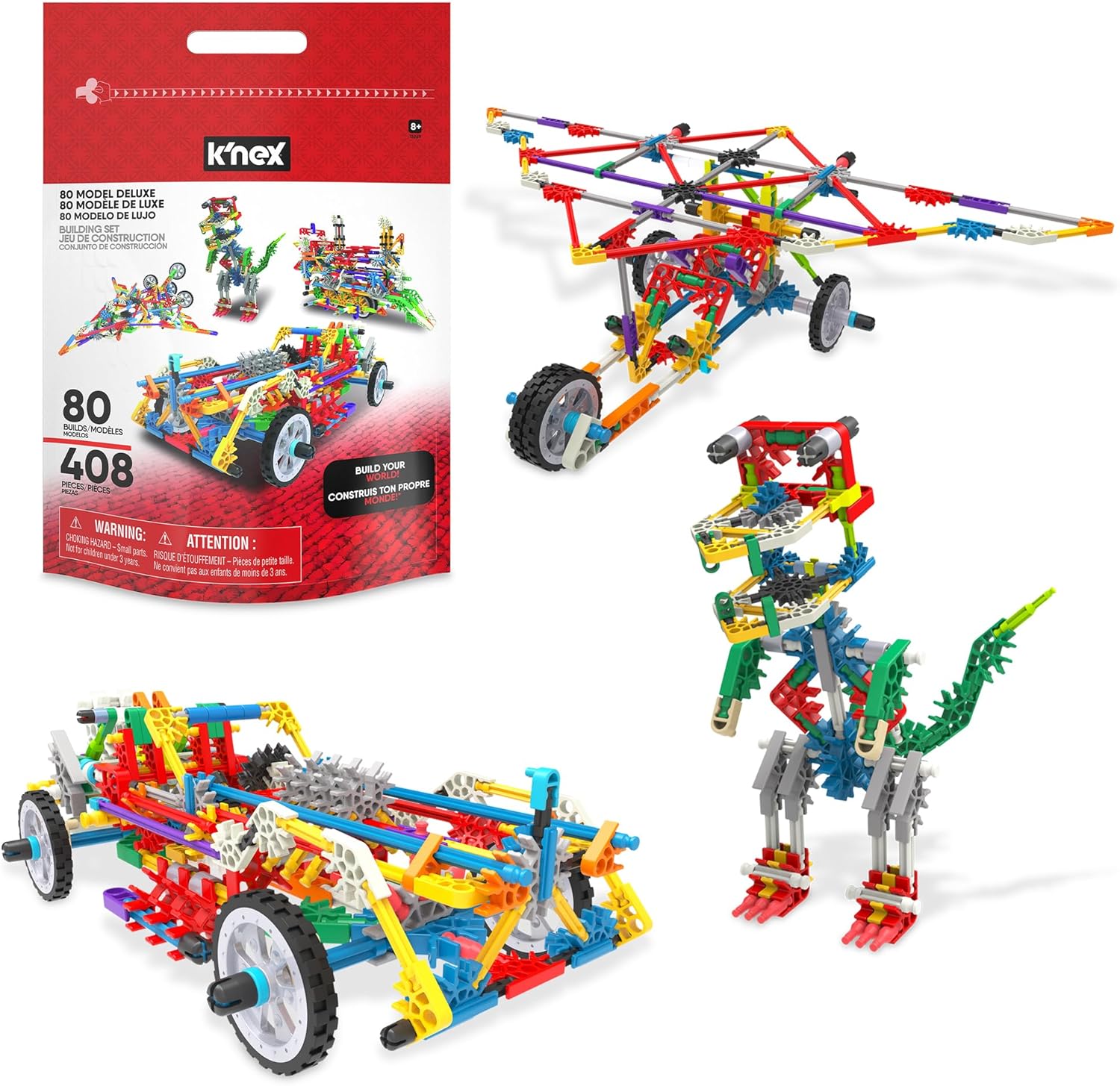 K'NEX 408Pc  80 Model Deluxe with Bag