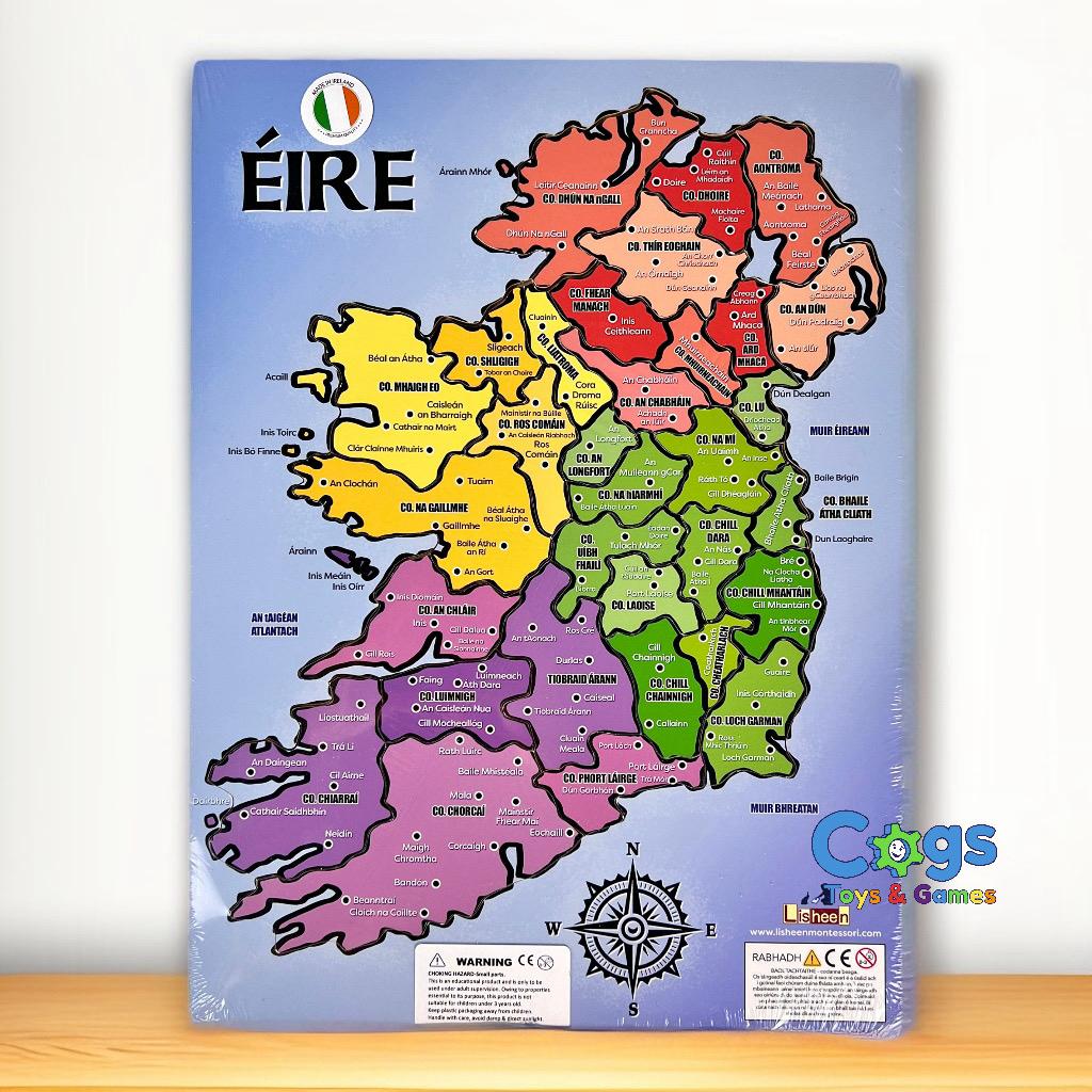Éire - Counties of Ireland Wooden Jigsaw As Gaelige