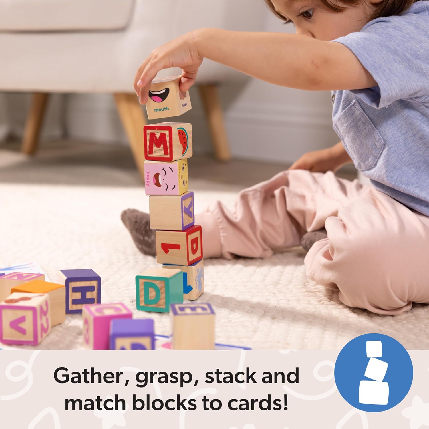 Ms. Rachel Wooden Learning Blocks & Activity Cards